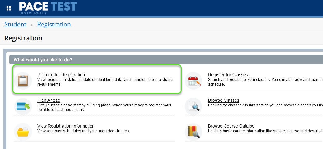 Prepare for Registration