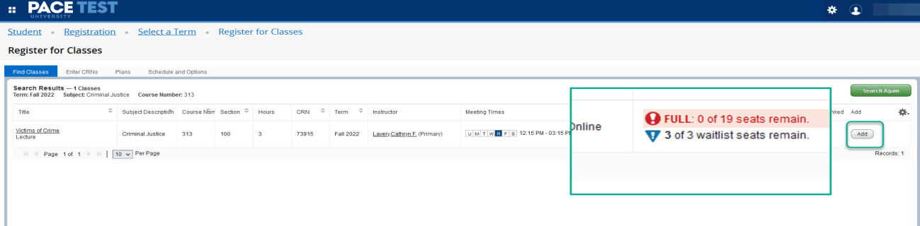 Confirm Waitlist Availability